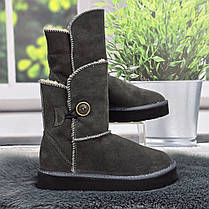 Уггі жіночі зимові Inblu сірі з натуральної замші на хутрі 8145, фото 2