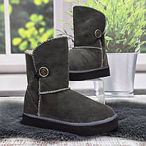 Уггі жіночі зимові Inblu сірі з натуральної замші на хутрі 8145, фото 3