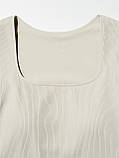 Еластичний топ у рубчик UNIQLO зі вшитими чашками 1159843415 (Бежевий S), фото 4