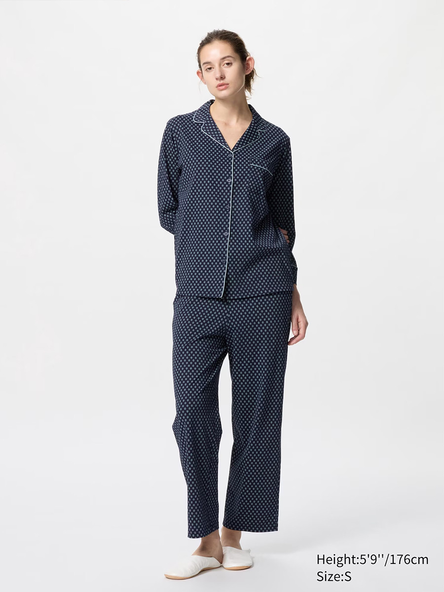 Піжама Uniqlo комплект сорочка та штани 1159844395 (Синій XS), фото 1