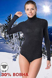 Термобілизна Kifa 101Ш-БДЖ боді жіночий з вовни і віскози чорний S