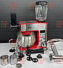 Top Kitchen 10в1 кухонний комбайн Червоний 4500Вт 6л з LCD-дисплеєм, насадками для шинкування та офіційною гарантією, фото 8