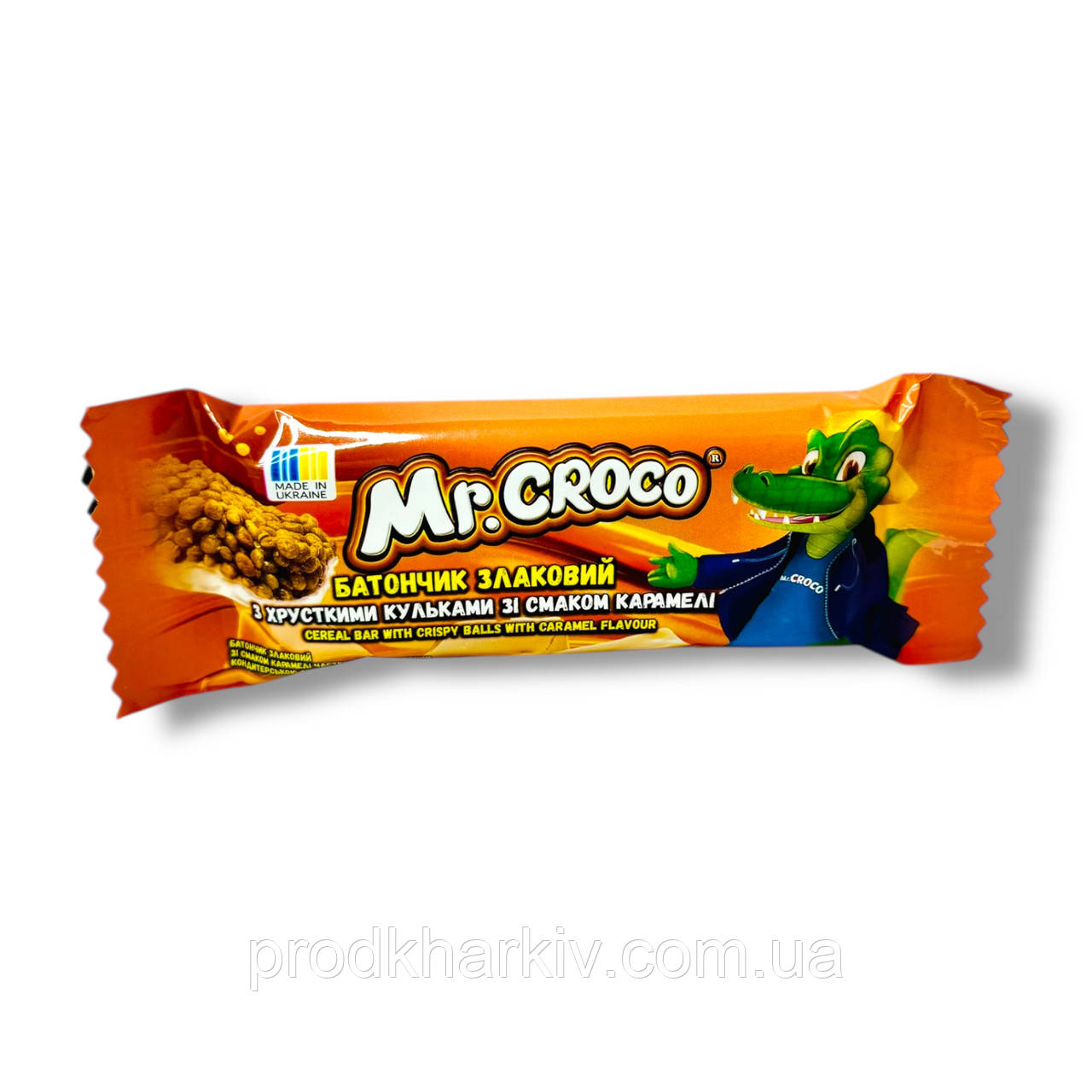 Батончик Mr. Croco зі смаком карамелі 20г