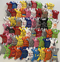 Мягкая игрушка в машину кот Гарфилд или Саймон с вышивкой, 26см, оранжевый, красный, салатовый, синий и другие