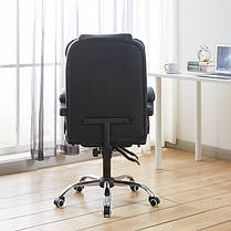 Крісло офісне на колесах Bonro BN-6071 чорне з підставкою для ніг, фото 4