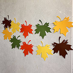 Гірлянда Листочки кленові в осінніх кольорах, 2 м