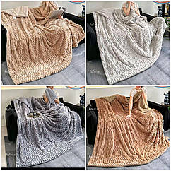 Плед мікрофібра з овчиною 2.2×2.0 мод 135