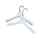 Дитячі плічки вішалки тремпеля 32 см білі пластикові з хромованим гачком для дитячого одягу 5 шт., фото 4