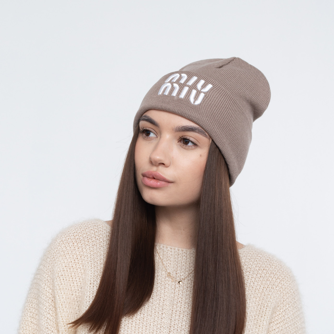 Шапка "Домік" Miu Miu какао