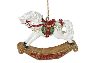 Ялинкова іграшка Символ року 2026 Конячка-гойдалка 7.5 см