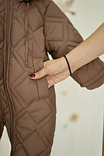 Зимовий дитячий теплий стьобаний комбінезон з пінетками та рукавичками для новонародженого розмір 68 74 80 86, фото 4