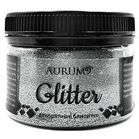 Декоративные блестки глиттер Серебро 60г для рукоделия, дизайна, творчества, декора, ногтей