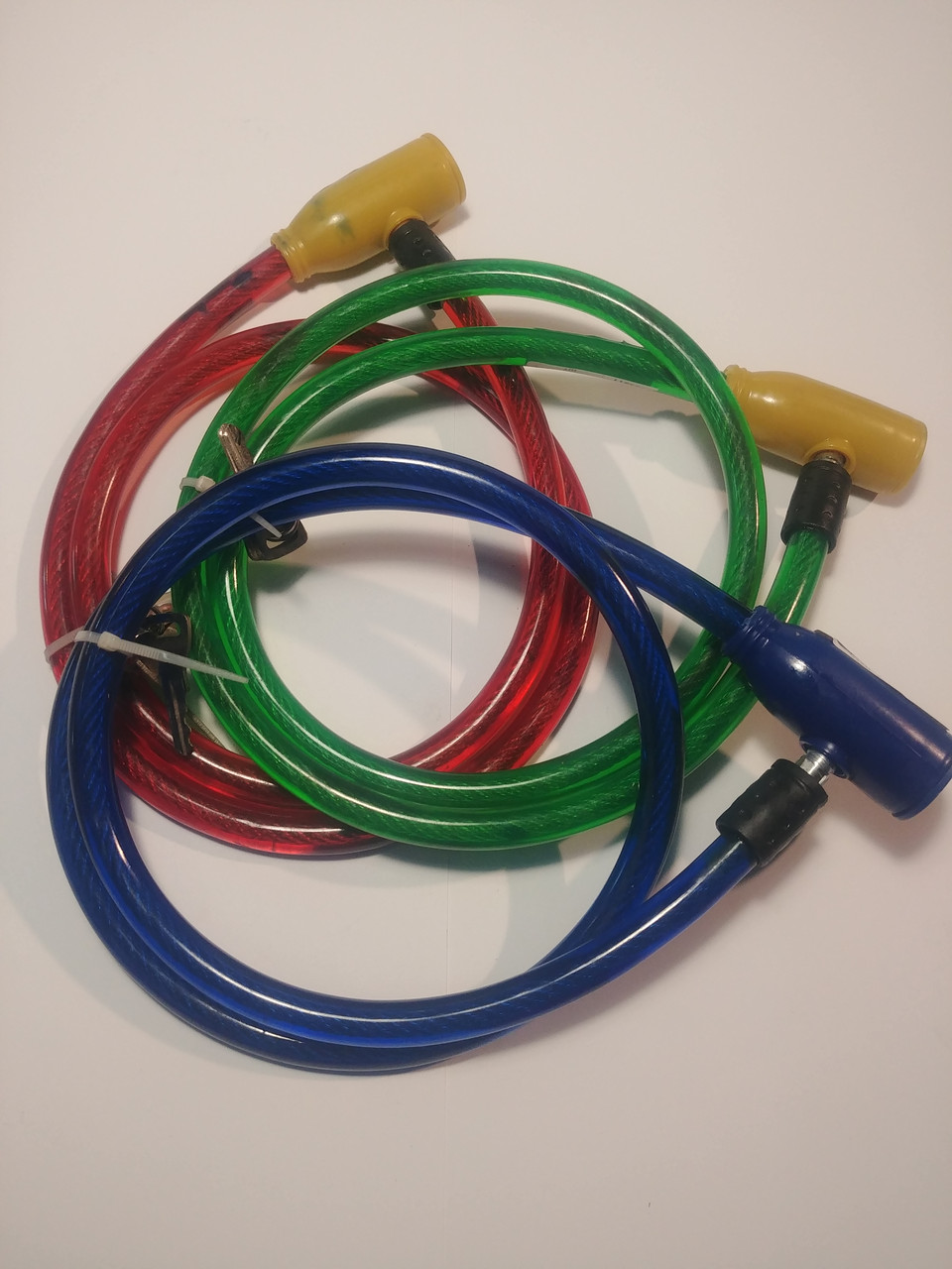 Замок на колесо (трос 1000*10mm) (з ключем) (колір в асортименті) FM