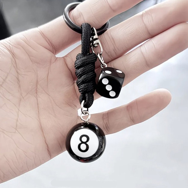 Брелок Dice & 8 Ball Гральний кубик та Більярдна Куля (01557)