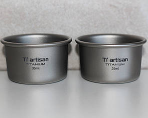 Набір чарок з титану, стопки титанові Tiartisan titanium 35 мл х 2 шт