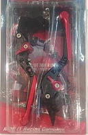 Важелі керма (тюнінг, відкидні, + регулювання, захист від падінь) (червоні) ATV, Lifan, Minsk, Pitbik