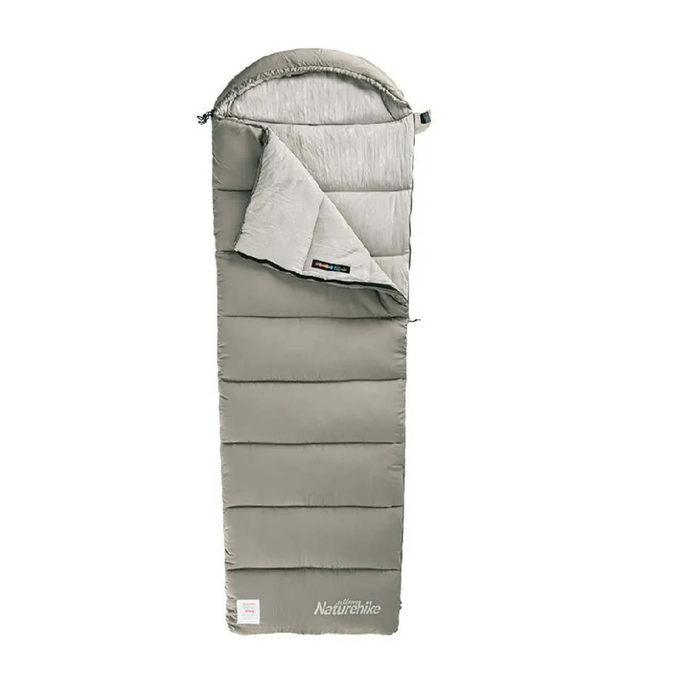 Спальний мішок з капюшоном Naturehike M300 NH20MSD02, зелений, правий