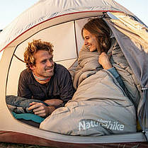 Спальник з капюшоном із звичайним мішком для зберігання Naturehike M400 CNK2350WS023, (1°C), лівий, зелений, фото 3