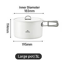 Каструля із керамічним антипригарним покриттям Naturehike CNK2450CF013, 3 л, алюміній, фото 2