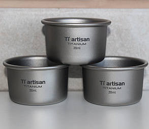 Набір чарок з титану, стопки титанові Tiartisan titanium 35 мл х 3 шт