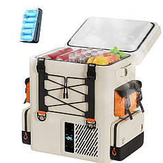 Акумуляторний холодильник-рюкзак Litheli 16л, живлення від павербанку (УМБ Litheli Power Bank 20000 mAh, 45 W в комплекті)