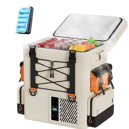 Акумуляторний холодильник-рюкзак Litheli 16л, живлення від павербанку (УМБ Litheli Power Bank 20000 mAh, 45 W в комплекті), фото 1