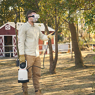 Акумуляторний обприскувач садовий Litheli, живлення від павербанку (УМБ Litheli Power Bank 10000 mAh, 45 W, 2А в комплекті), фото 2