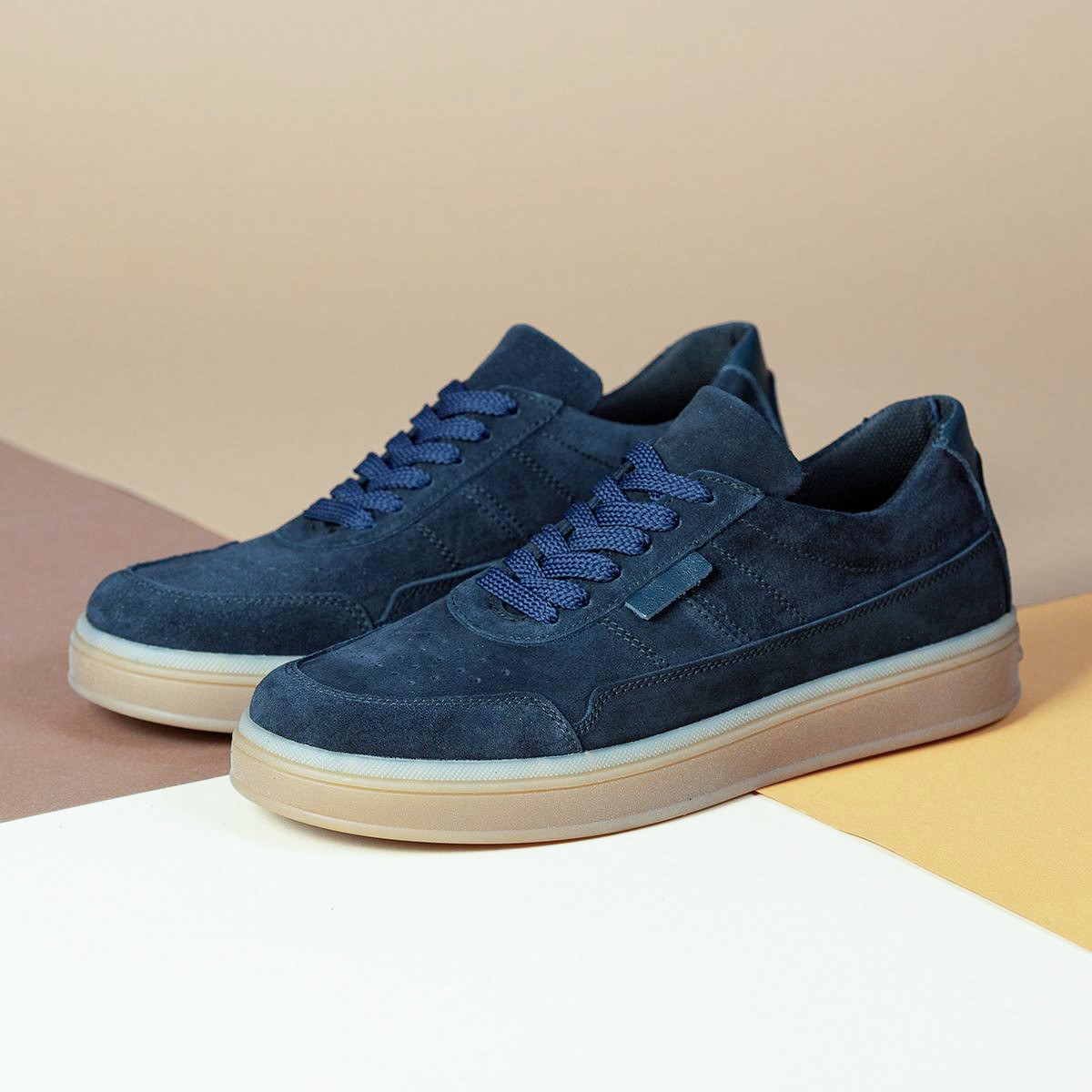 Чоловічі замшеві кеди (натуральна замша) сині демісезонні, кеди для чоловіків на весну осінь, розмір 40-45, фото 1