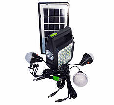 Сонячна станція GDTimes GD105 80W LED, портативна, автономна, з USB, ліхтарем та лампочками для дому, дачі, кемпінгу, риболовлі, фото 4