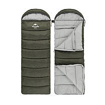 Спальник з капюшоном Naturehike U350S NH20MSD07, (-3°C), лівий, темно-зелений, фото 2