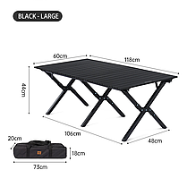 Розкладний стіл великий Naturehike CNK2300JU010, алюміній, чорний, фото 2