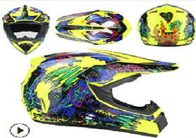Шолом кросовий (mod:225) (size:S, YELOW FANTASY)