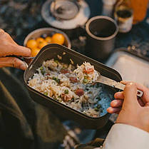 Набір столових приладів (ложка, виделка, ніж) з титану Naturehike CNH22CJ017, сірий з мішечком, фото 3