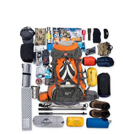 Рюкзак туристичний Naturehike NH70B070-B, 70 л + 5 л, чорний, фото 2
