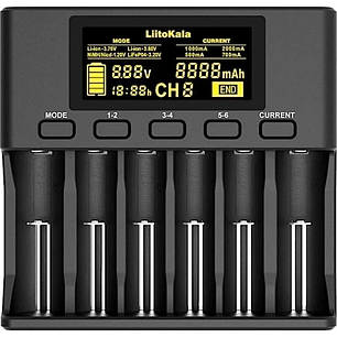 Універсальний зарядний пристрій LiitoKala Lii-S6 EU на 6 каналів + автомобільний кабель, фото 2
