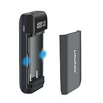 Зарядний пристрій-павербанк LiitoKala Lii-MP2 на 2 канали для акумуляторів, сірий, фото 2