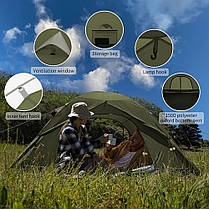 Намет тримісний Naturehike P-Series CNK2300ZP028, темний оливковий, фото 4