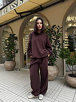 Теплий флісовий костюм жіночий худі з капюшоном і штани Оверсайз фліс Полар S-L