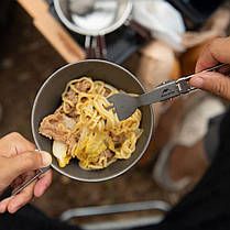 Виделка титанова складана Naturehike NH19C001-J сіра з мішечком, фото 3