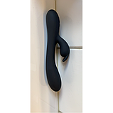 Вібростимулятор вагіни та клітора, Кролик з вібрацією, Чорний вібратор з підігрівом 20 см, Інтимні іграшки, фото 8