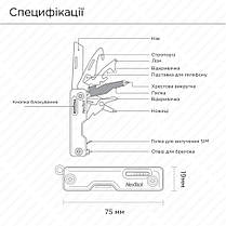 Мультитул NexTool Multi Functional Knife, зелений, фото 2