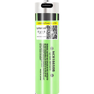 Акумулятор LiitoKala Lii-USB-34B 18650 3400mah, фото 1
