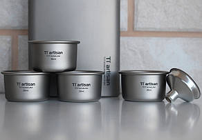 Набір чарок з титану, стопки титанові Tiartisan titanium 35 мл 4 шт