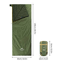 Спальний мішок Naturehike LW180 Mini NH21MSD04, правий, XL, темно-зелений, фото 2