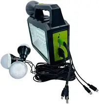 Портативна зарядна станція CcLamp CL-28 80W з сонячною панеллю, 3 LED-лампи, USB, автономна, для дому, дачі, кемпінгу та подорожей, фото 3