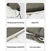 Спальник з капюшоном Naturehike LD350 CNK2300SD016, темно-зелений, фото 3