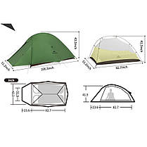 Намет надлегкий двомісний Naturehike Cloud Up Pro CNK2350WS020, темно-зелений, фото 3