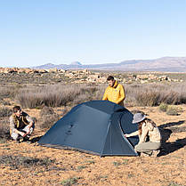Намет надлегкий тримісний з футпринтом Naturehike Cloud Up 3 UL NH18T030-T-T, 20D, темно-синій, фото 2