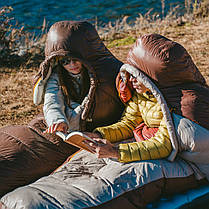 Спальник з натуральним пухом Naturehike Snowbird CNK2550WS014, p-р L, коричневий 400 г, фото 2