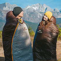 Спальник з натуральним пухом Naturehike Snowbird CNK2550WS014, p-р L, темно-коричневий 400 г, фото 2